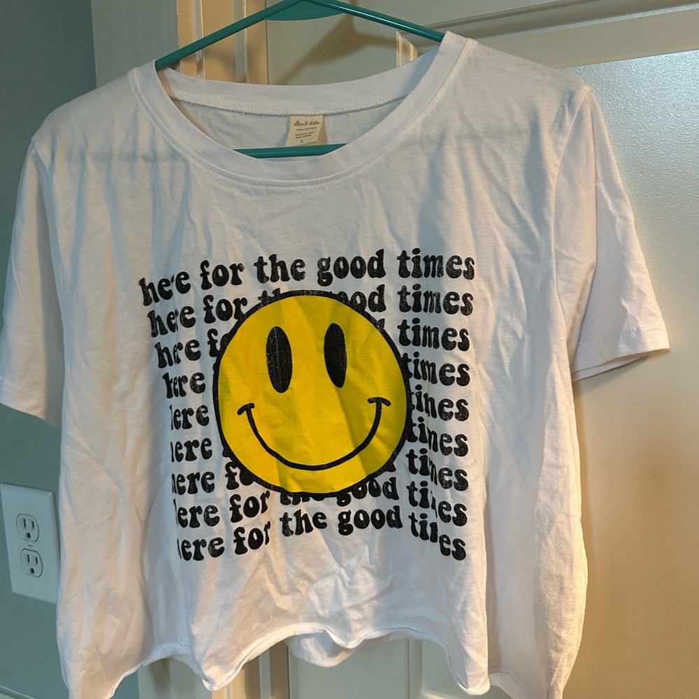 White Smiley Face Kids T-Shirt